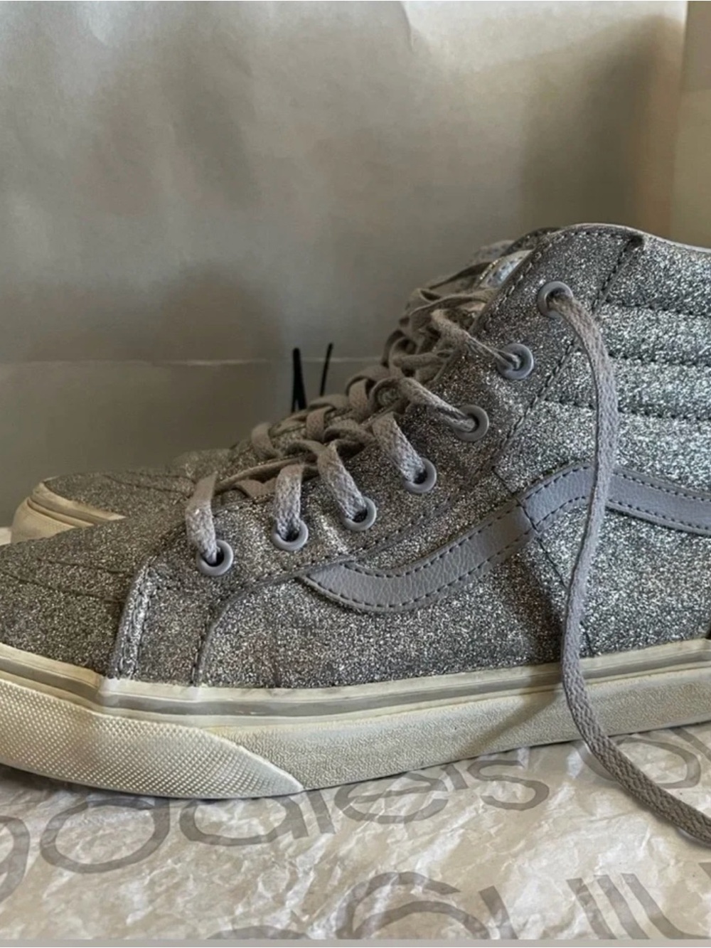 VANS Metallic Space Glitter High-Top Sneakers 6 kids